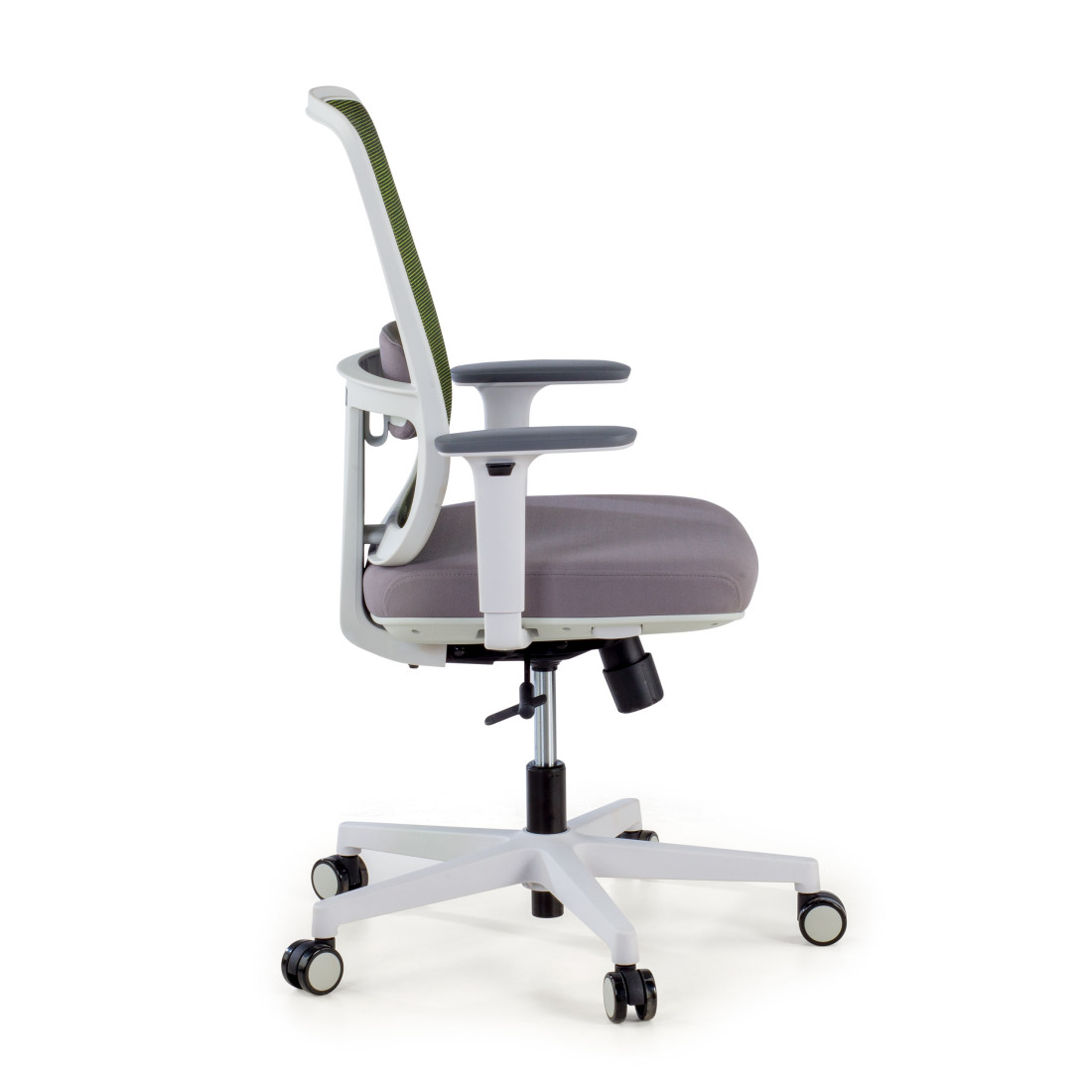 silla ergonomica verde sugar estructura blanca malla 4