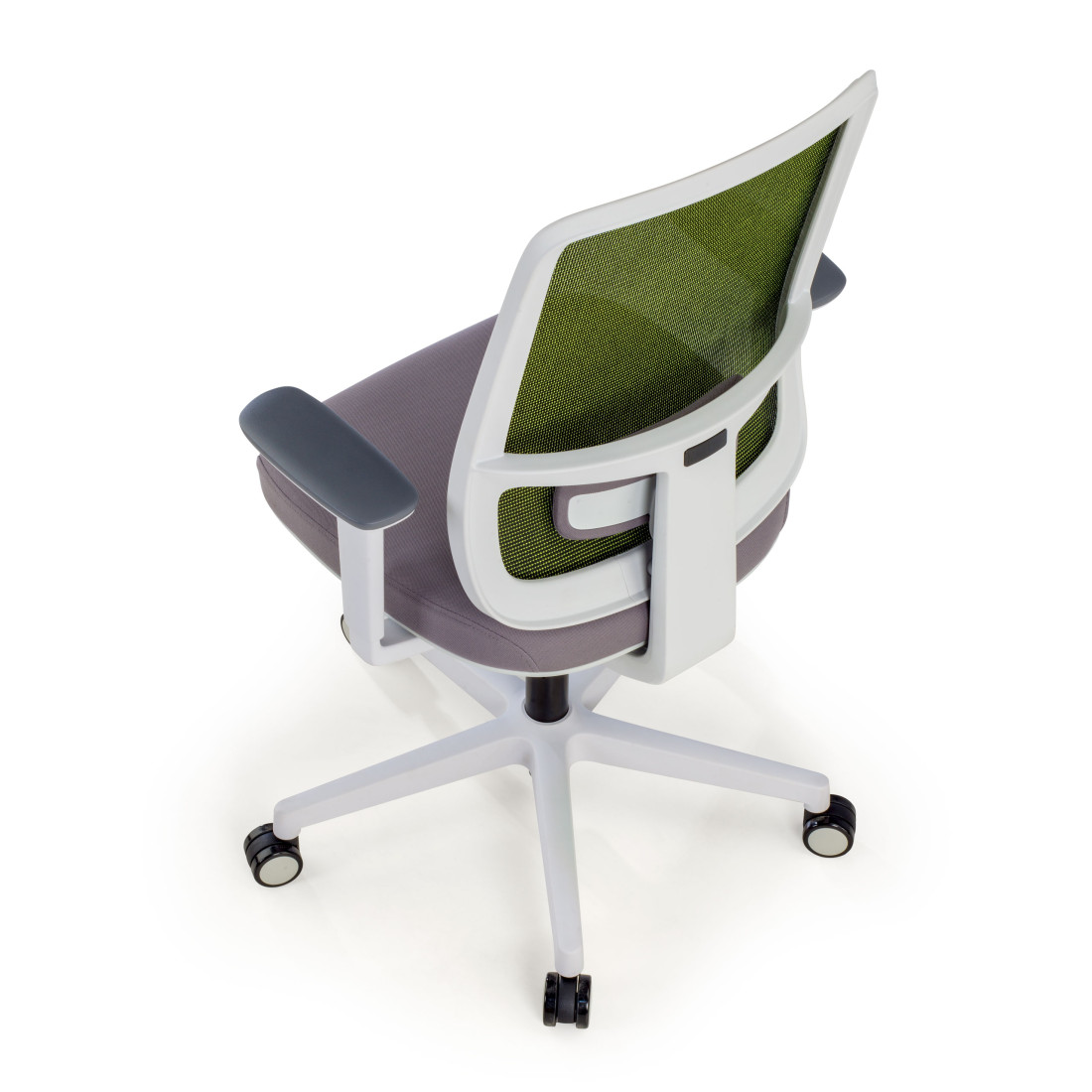 silla ergonomica verde sugar estructura blanca malla 8
