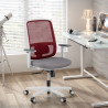 silla ergonomica rojo sugar estructura blanca malla 2