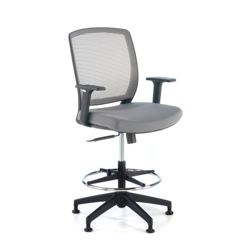 Taburete de Oficina con brazos Nicole - Gris