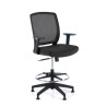 Taburete de Oficina con brazos Nicole - NEGRO