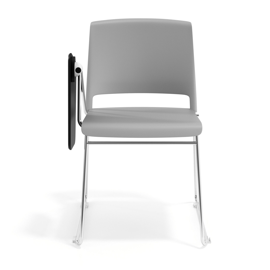 silla confidente gris lotus con pala de escritura tela 5