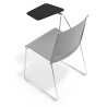 silla confidente gris lotus con pala de escritura tela 7