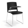 silla confidente negro lotus con pala de escritura tela 1