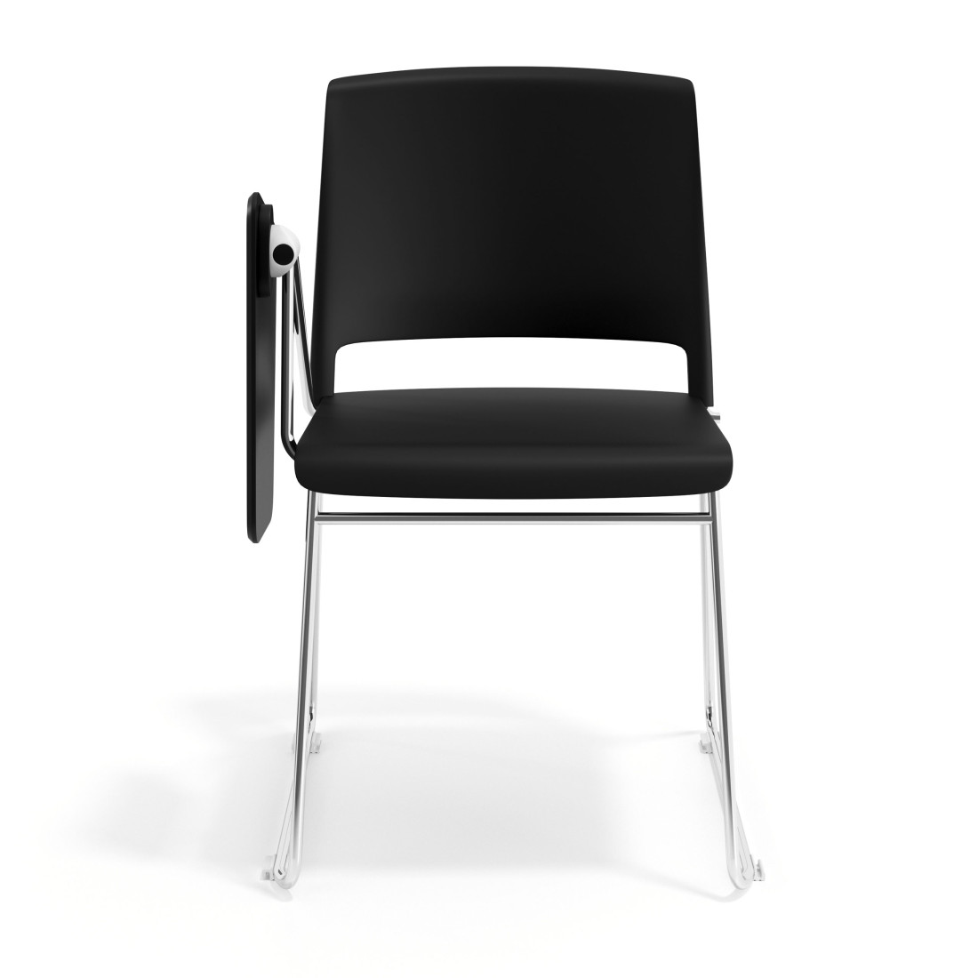 silla confidente negro lotus con pala de escritura tela 5