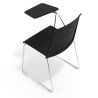 silla confidente negro lotus con pala de escritura tela 7