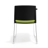 silla confidente verde lotus con pala de escritura tapizada tela 4