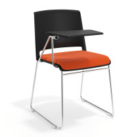 Silla con pala tapizada Lotus - Naranja, Negro