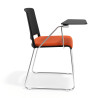 silla confidente naranja lotus con pala de escritura tapizada tela 3