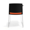 silla confidente naranja lotus con pala de escritura tapizada tela 4