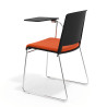 silla confidente naranja lotus con pala de escritura tapizada tela 5