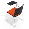 silla confidente naranja lotus con pala de escritura tapizada tela 7