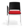 silla confidente rojo lotus con pala de escritura tapizada tela 6