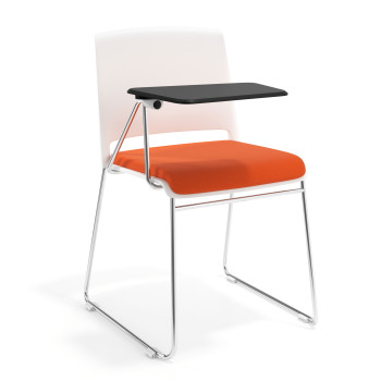 Silla con pala tapizada Lotus - Naranja, Blanco