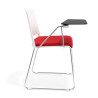 silla confidente rojo lotus con pala de escritura tapizada tela 3