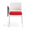 silla confidente rojo lotus con pala de escritura tapizada tela 6
