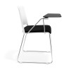 silla confidente negro lotus con pala de escritura tapizada tela 3