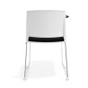 silla confidente negro lotus con pala de escritura tapizada tela 4