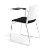 silla confidente negro lotus con pala de escritura tapizada tela 5