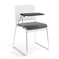 Silla con pala tapizada Lotus - Gris, Blanco