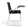 silla confidente negro lotus con pala de escritura tapizada tela 3