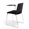 silla confidente negro lotus con pala de escritura tapizada tela 5