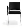 silla confidente negro lotus con pala de escritura tapizada tela 6