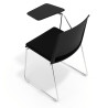 silla confidente negro lotus con pala de escritura tapizada tela 7
