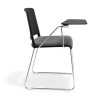 silla confidente gris lotus con pala de escritura tapizada tela 3