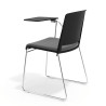 silla confidente gris lotus con pala de escritura tapizada tela 5