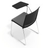 silla confidente gris lotus con pala de escritura tapizada tela 7
