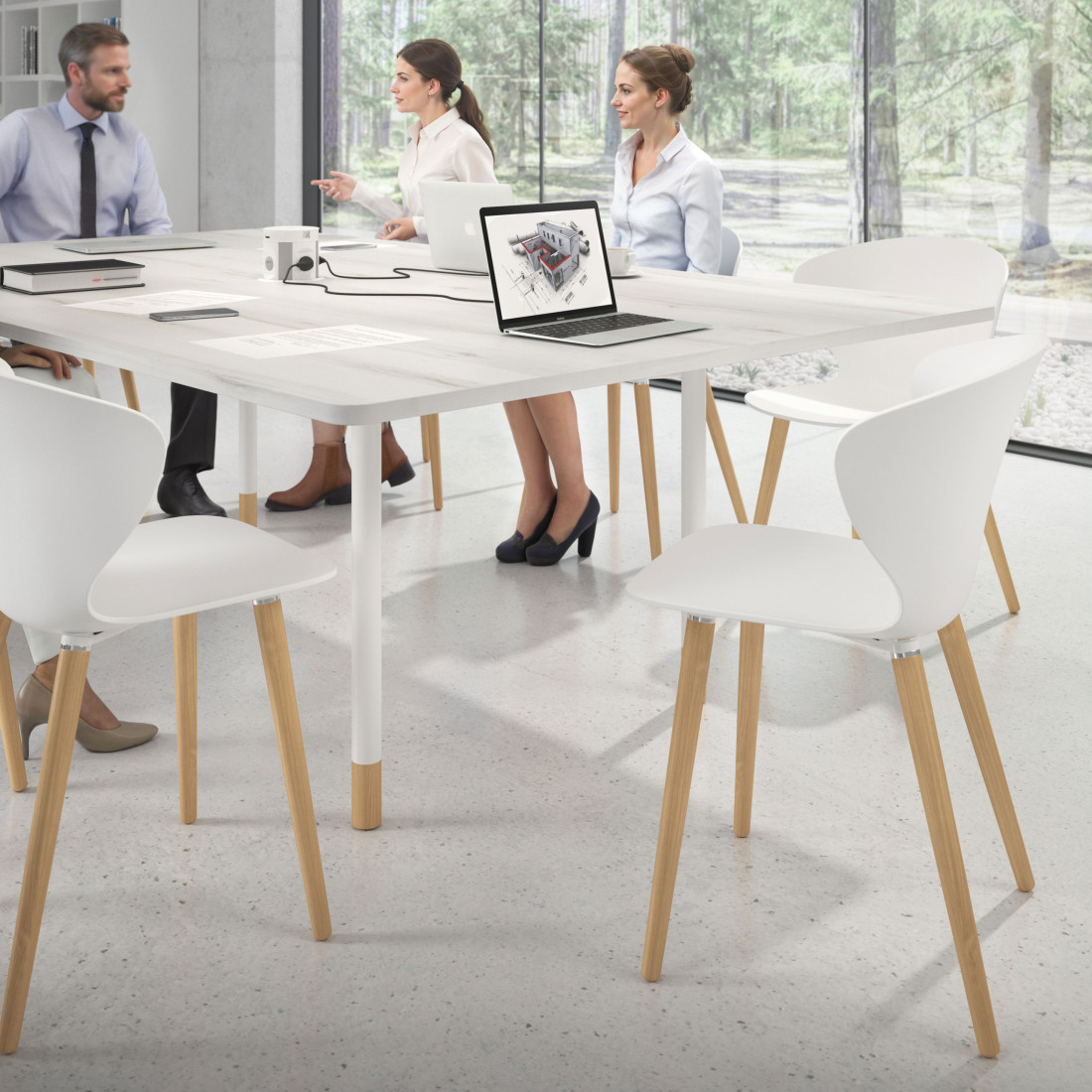 silla nordica blanco wendy patas de madera plastico 2