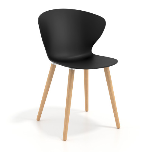 Silla Nórdica Wendy, patas de madera - NEGRO