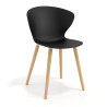 Silla Nórdica Wendy, patas de madera - NEGRO