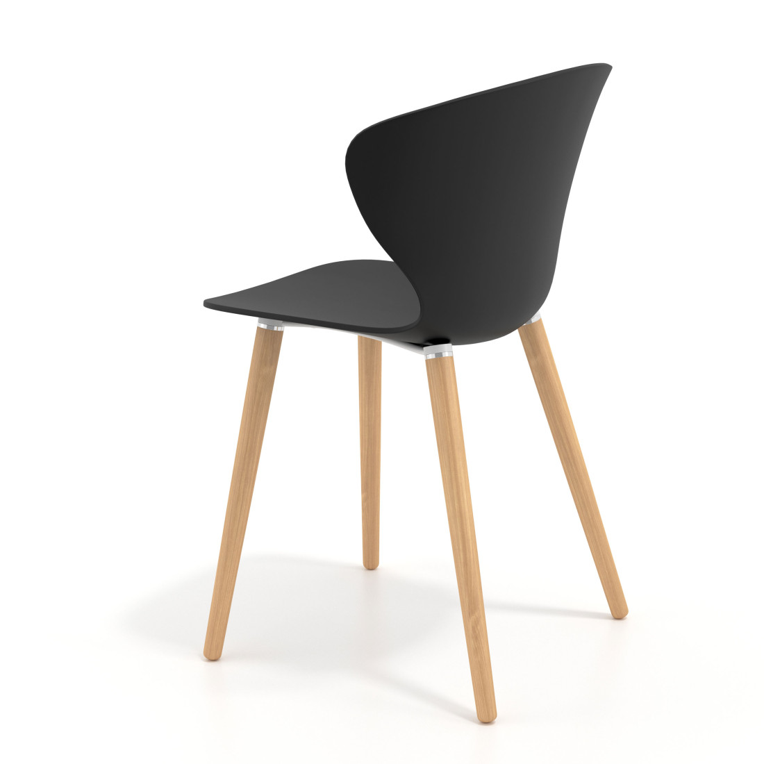 silla nordica negro wendy patas de madera plastico 5