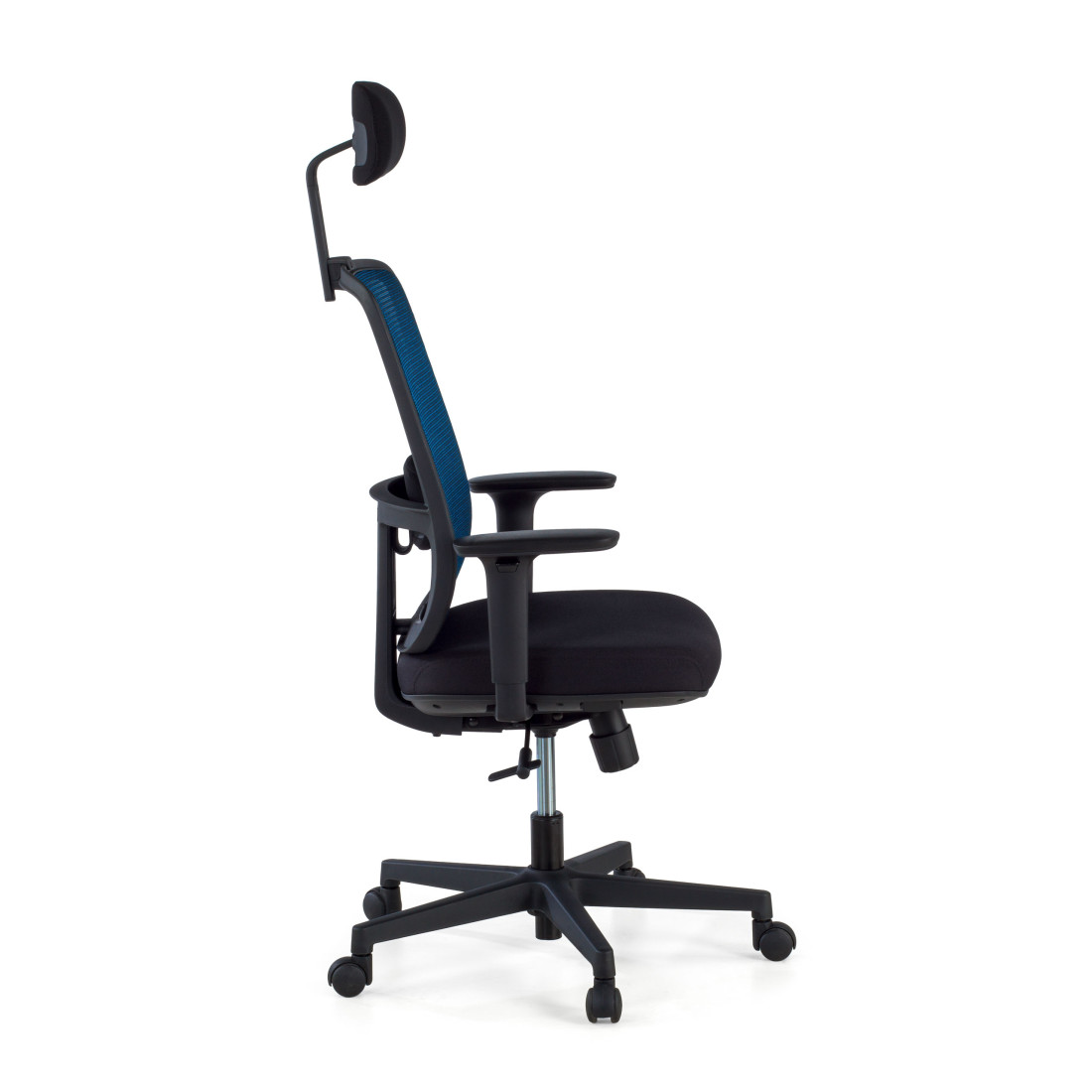 silla ergonomica azul sugar estructura negra reposacabezas malla 4