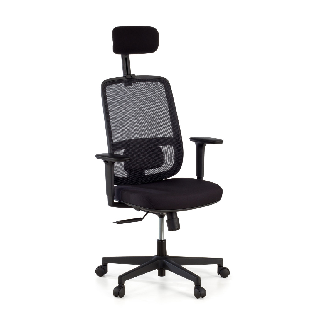 silla ergonomica negro sugar estructura negra reposacabezas malla 1
