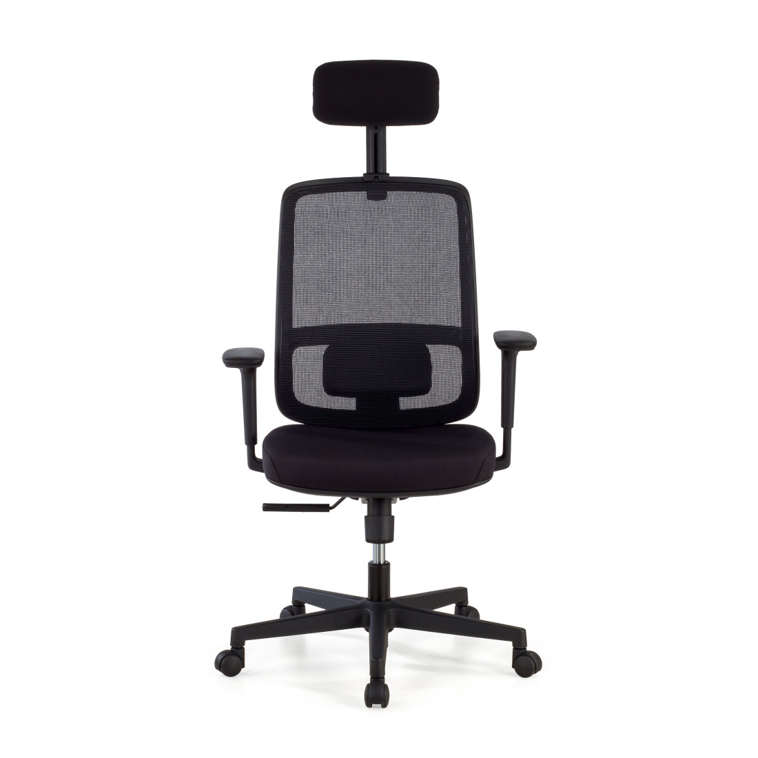 silla ergonomica negro sugar estructura negra reposacabezas malla 3
