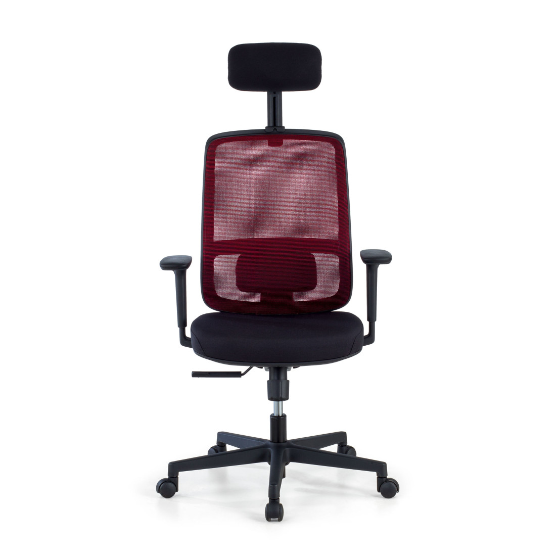 silla ergonomica rojo sugar estructura negra reposacabezas malla 3