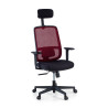 Silla de oficina profesional Sugar black con reposacabezas - ROJO