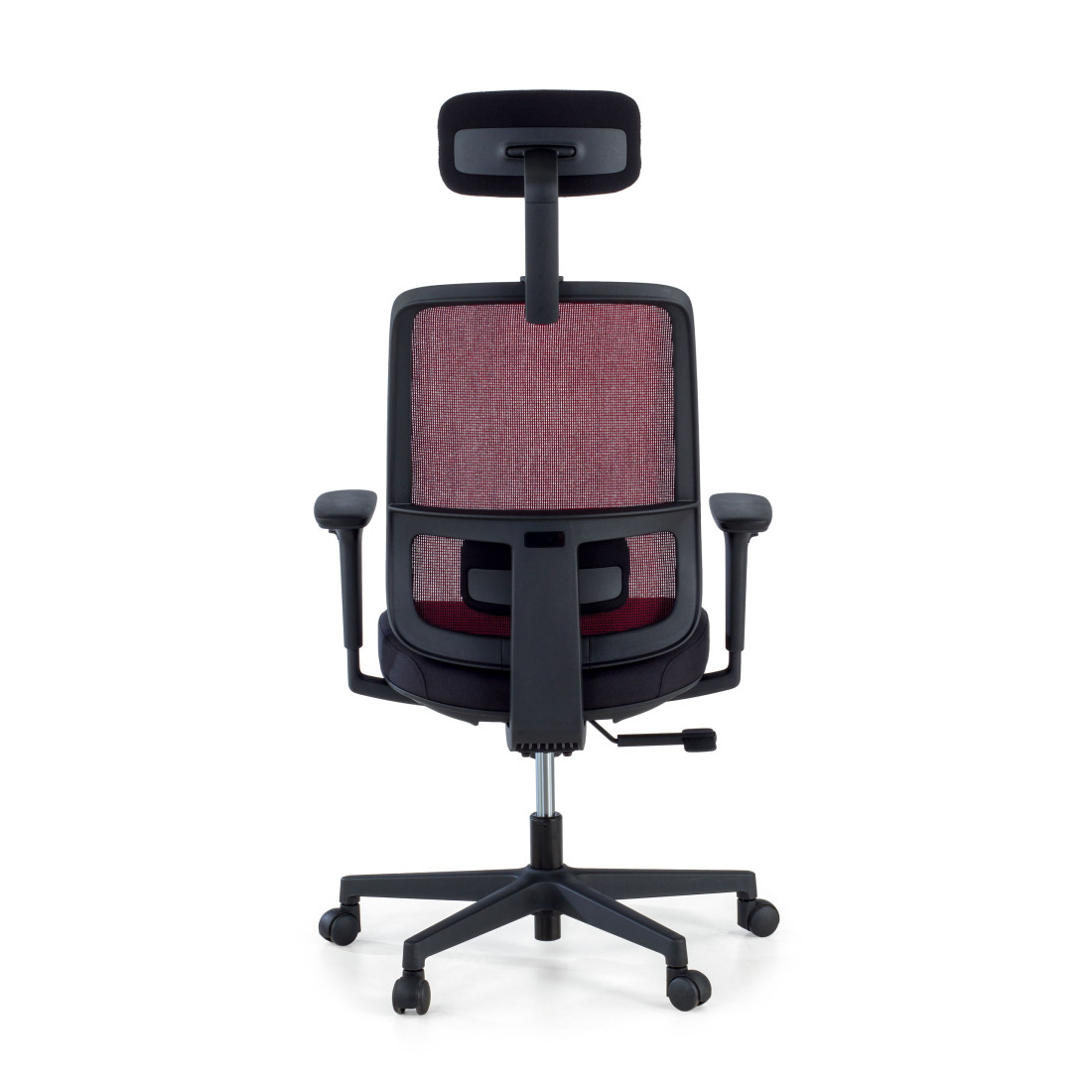silla ergonomica rojo sugar estructura negra reposacabezas malla 7