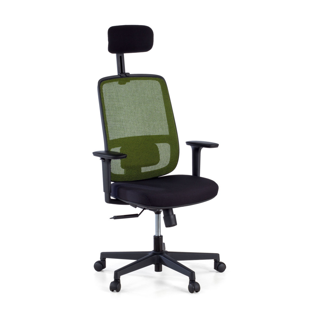 silla ergonomica verde sugar estructura negra reposacabezas malla 1