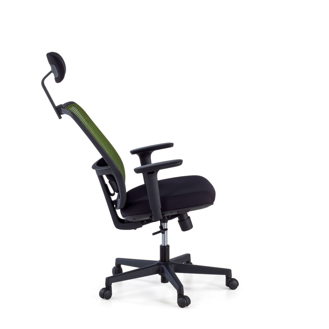 silla ergonomica verde sugar estructura negra reposacabezas malla 5
