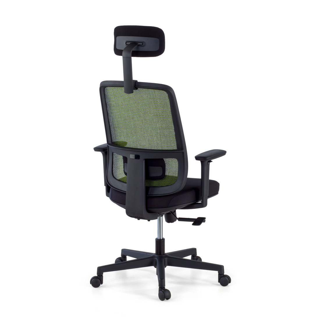 silla ergonomica verde sugar estructura negra reposacabezas malla 6