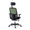silla ergonomica verde sugar estructura negra reposacabezas malla 6