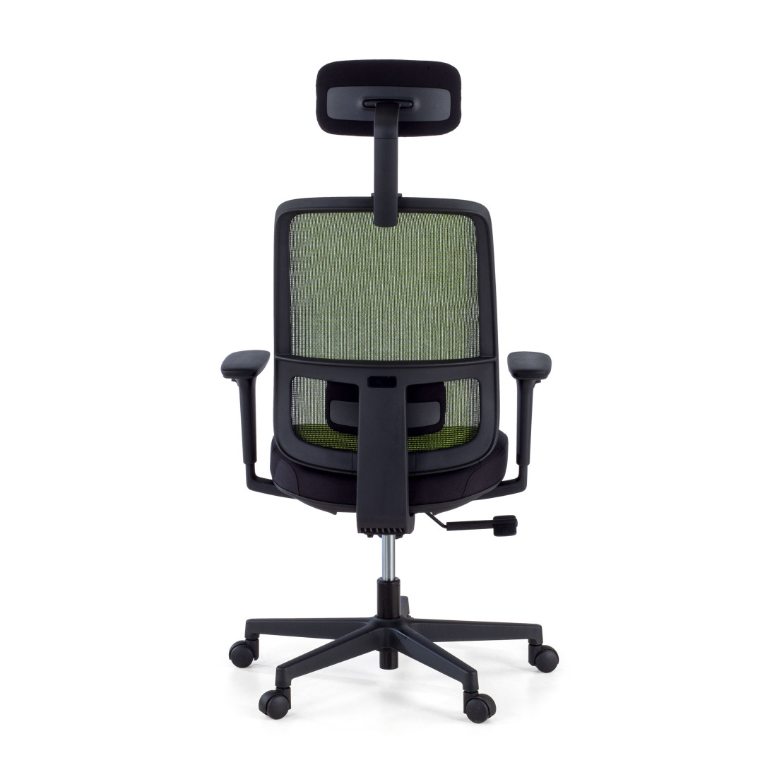 silla ergonomica verde sugar estructura negra reposacabezas malla 7