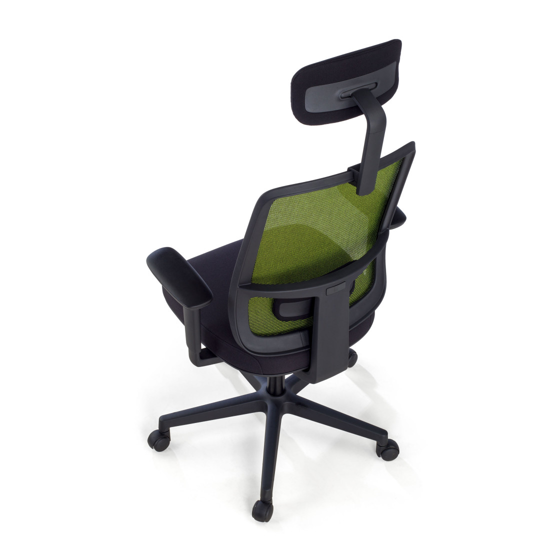 silla ergonomica verde sugar estructura negra reposacabezas malla 8