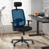 silla ergonomica azul sugar estructura negra reposacabezas malla 2
