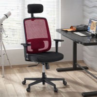 Silla de oficina profesional Sugar black con reposacabezas - ROJO Second image