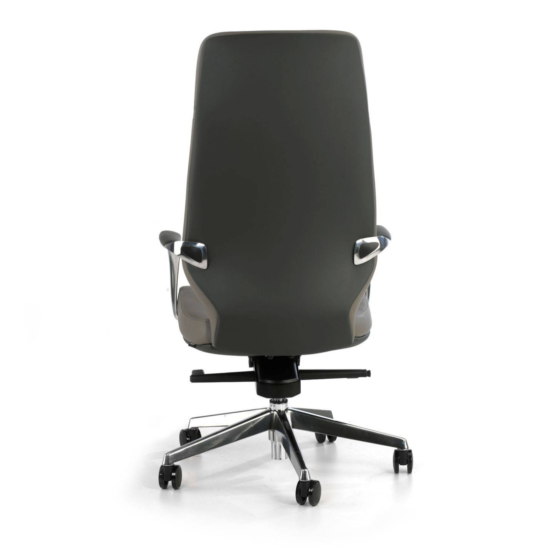 sillon de oficina gris duo respaldo alto bicolor piel sintetica 7